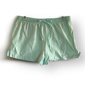 NINE & Company Aqua-Blue and Pastel Yellow Striped PJ Shorts / Casual Spa Shorts